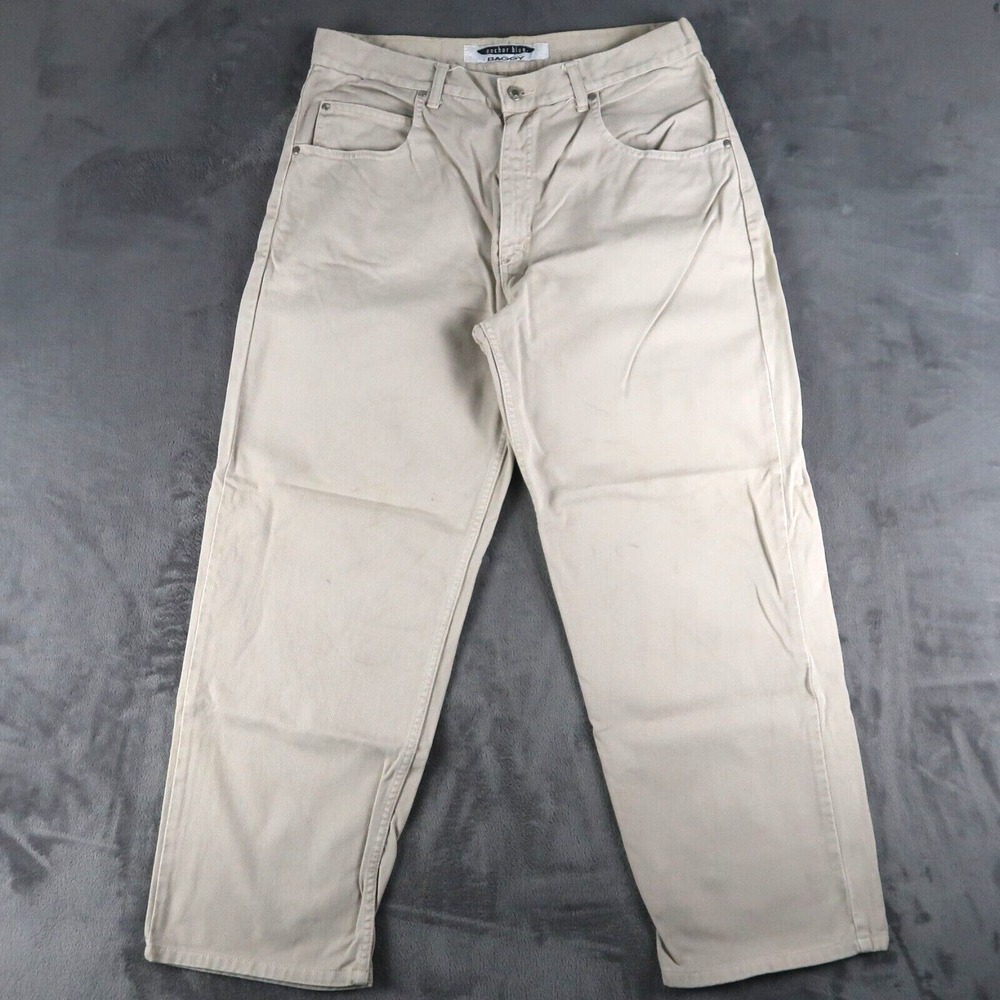Vintage 90s Anchor Blue Mens Size 38x30 Baggy Jeans Denim Beige Skate Grunge